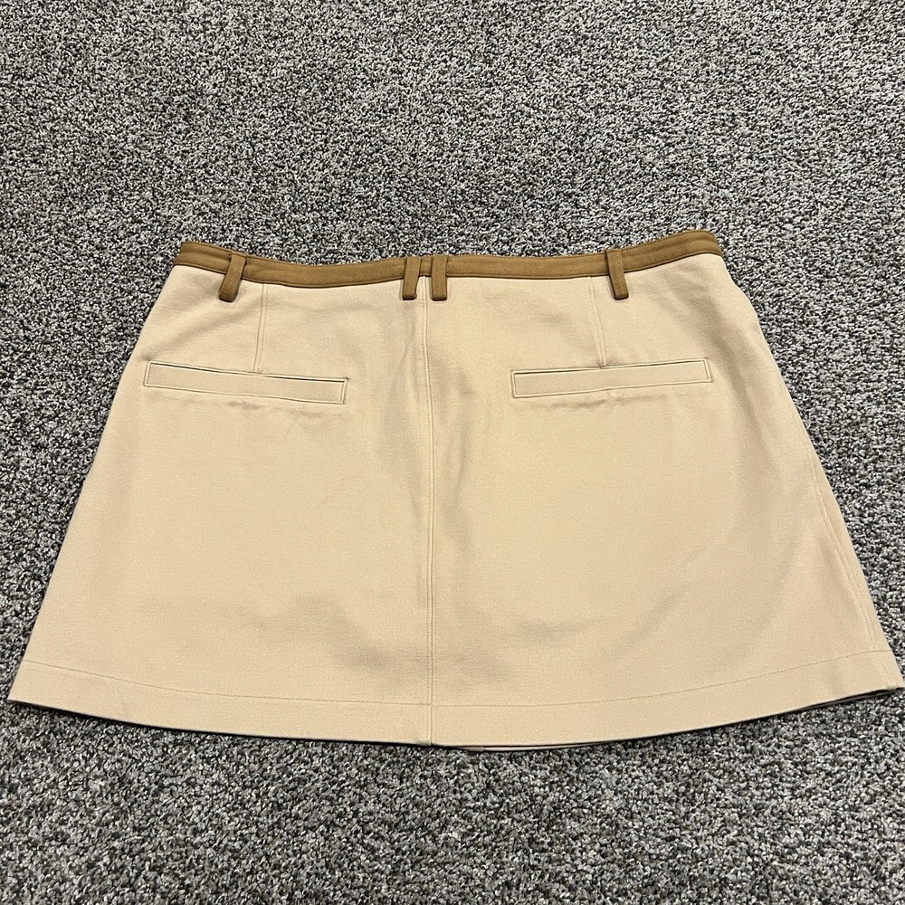 American Eagle Skirt Womens S Cream Mini Stretch Preppy Skort Zip Fly - Picture 2 of 11